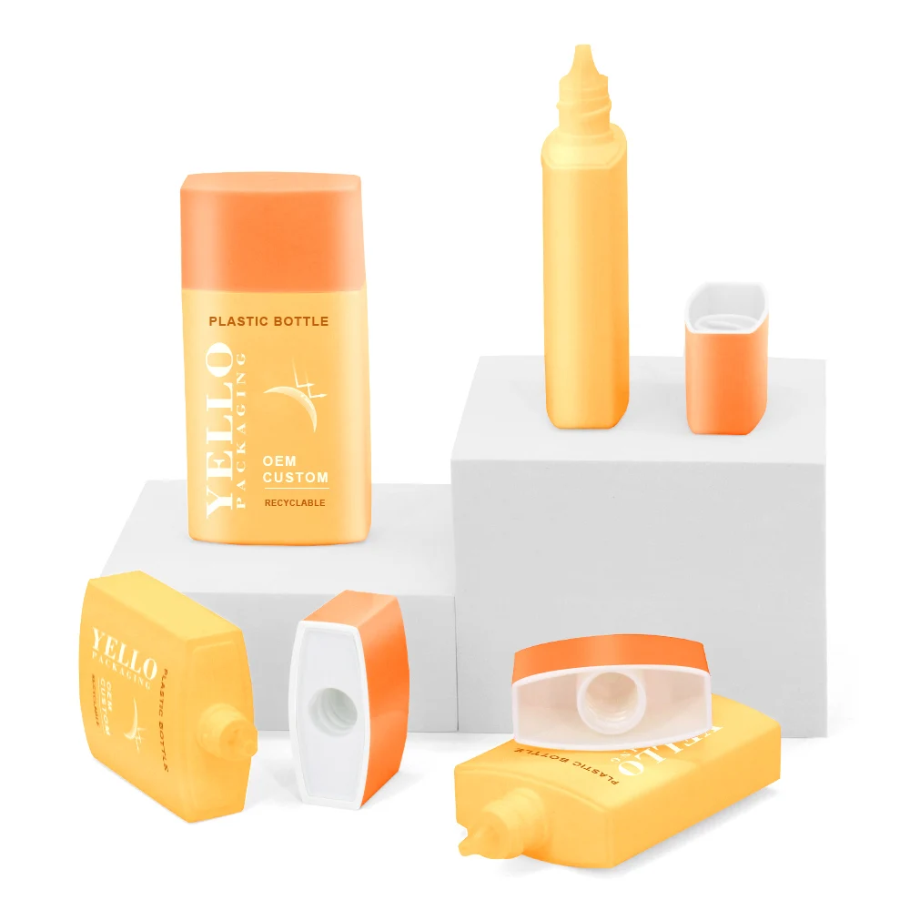 Customized Wholesale Cosmetic Sunscreen Spf Lotion Face Cream Squeeze Packaging Bottles 30 Ml 50 Ml Sunblock Bottle With Logo