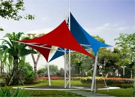 Outdoor PVDF coated fabric architectural sunshade tensile membrane structure tent