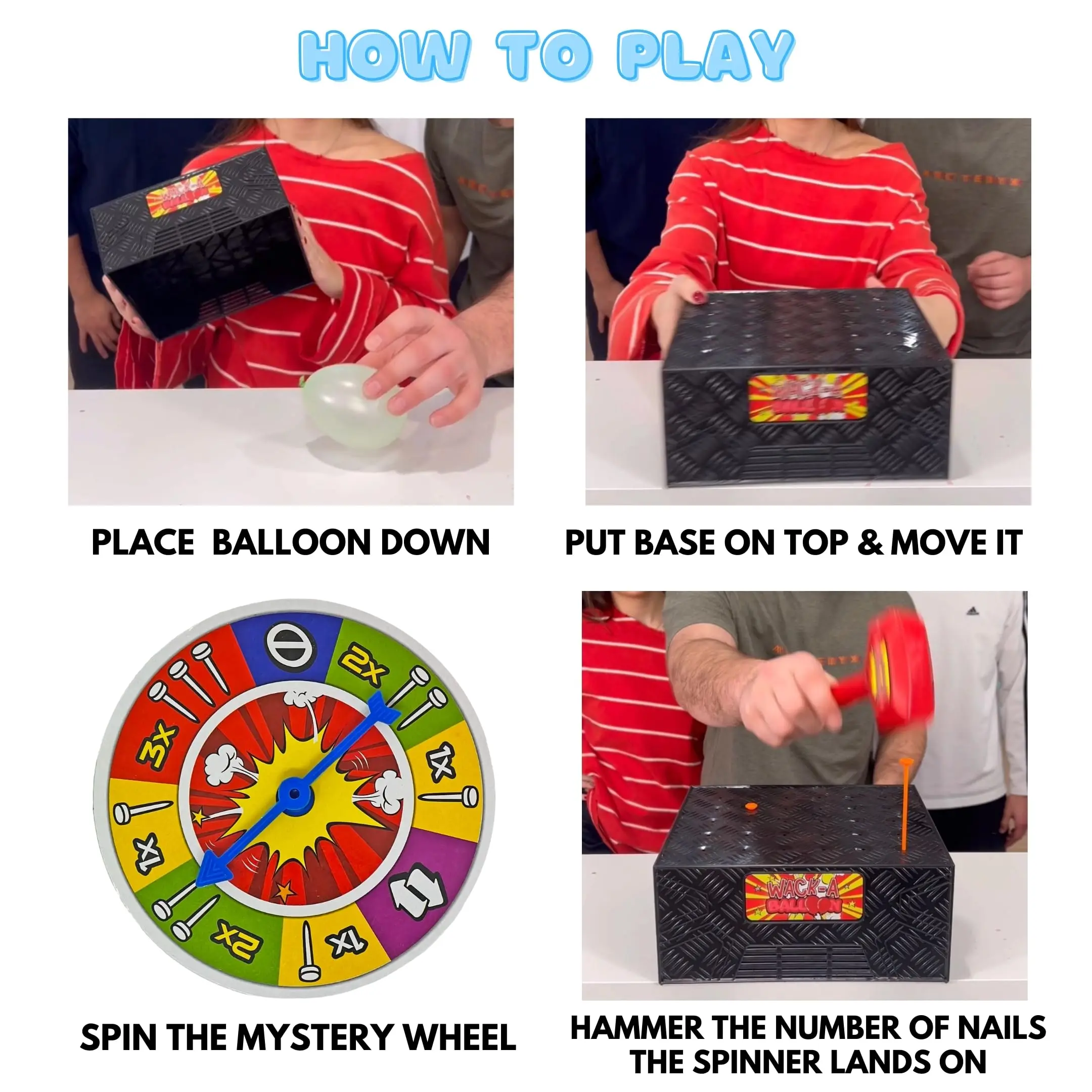 Wack A Balloon Social Media Viral Strategy Board Game 2024 New Explosion Balloon Popping Game for Solo or Group Fun
