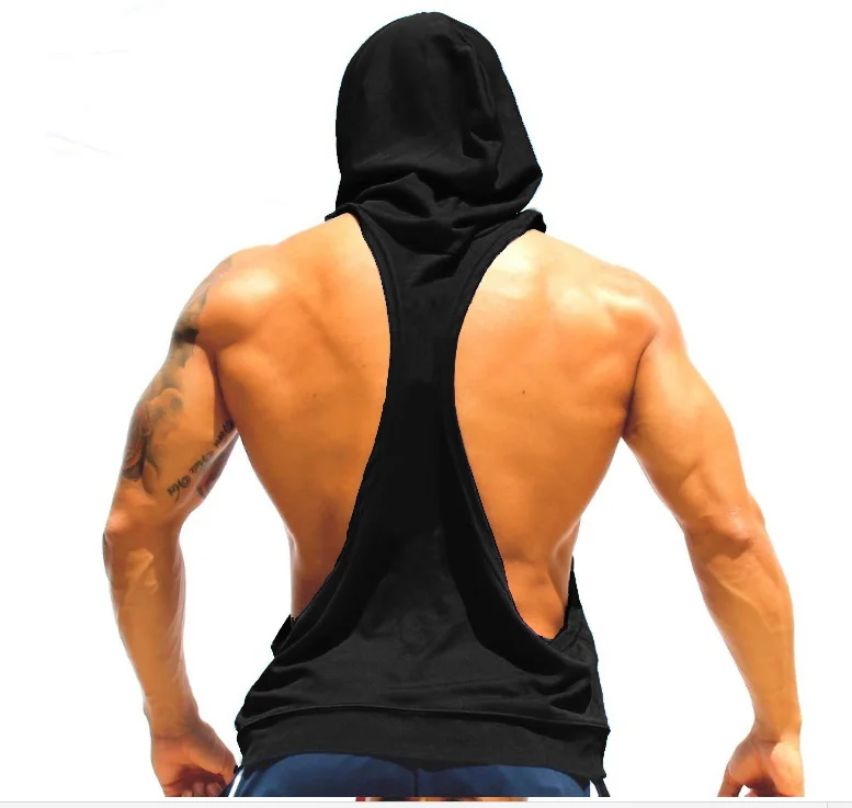 Men Workout Hooded Kangaroo Bodybuilding GYM Tank Tops