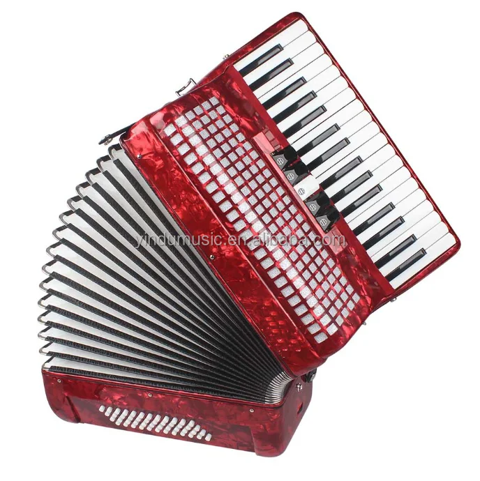 Professional 48 Bass ButtonAccordion with 34 KEYS Wood Material Chromatic and Diatonic Confirma
