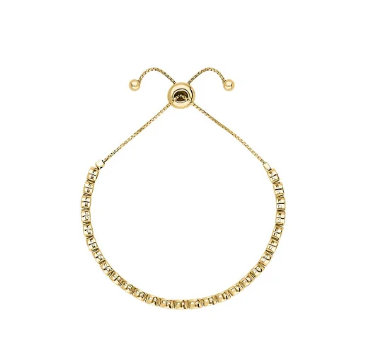 New Arrived White Diamond CZ Bezel Setting Bubble Bar Adjustable Tennis 925 Sterling Silver Bracelet