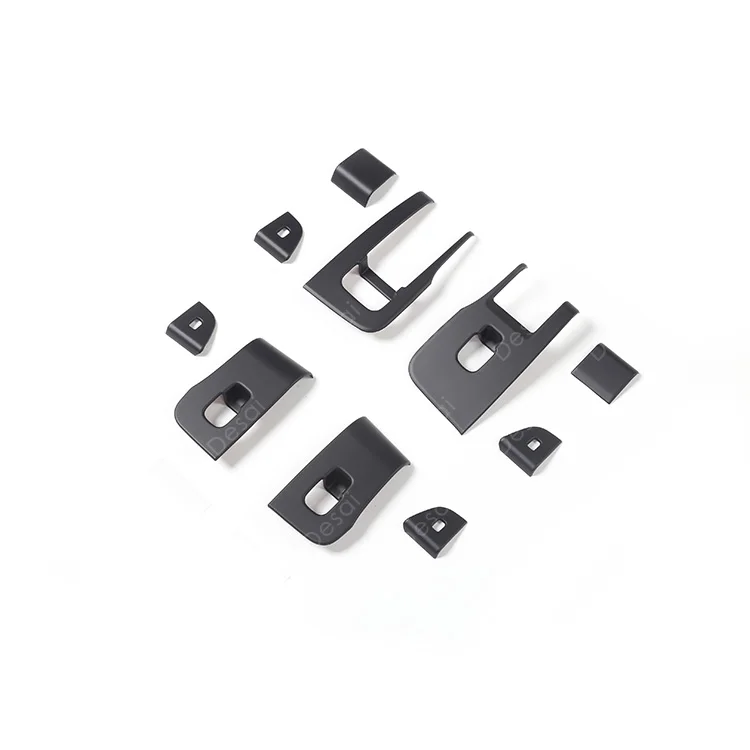 10 Pcs Full Set Matte Black Window Lift Button Switch Panel Cover Trim Sticker For 2024 Tesla Model 3 Interior Accessories