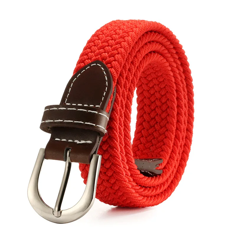 women customized pattern crochet female casual  knitted colorful jacquard webbing fabric braided belts for men