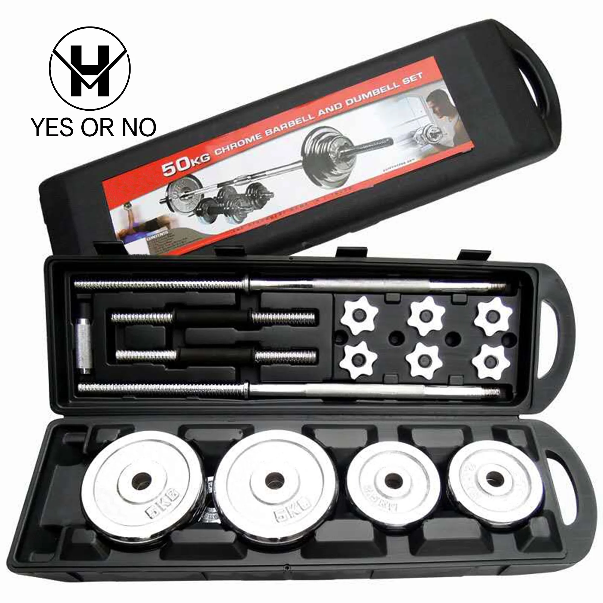 45lb 50kg 60 110 lb Gym Cast Iron Equipment Free Weights Lifting Chrome Dumbbell Set Dumbbells