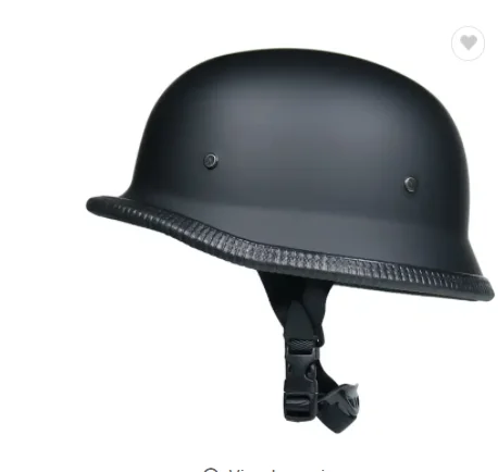 BLACK German Motorcycle Half Helmet Chopper Biker