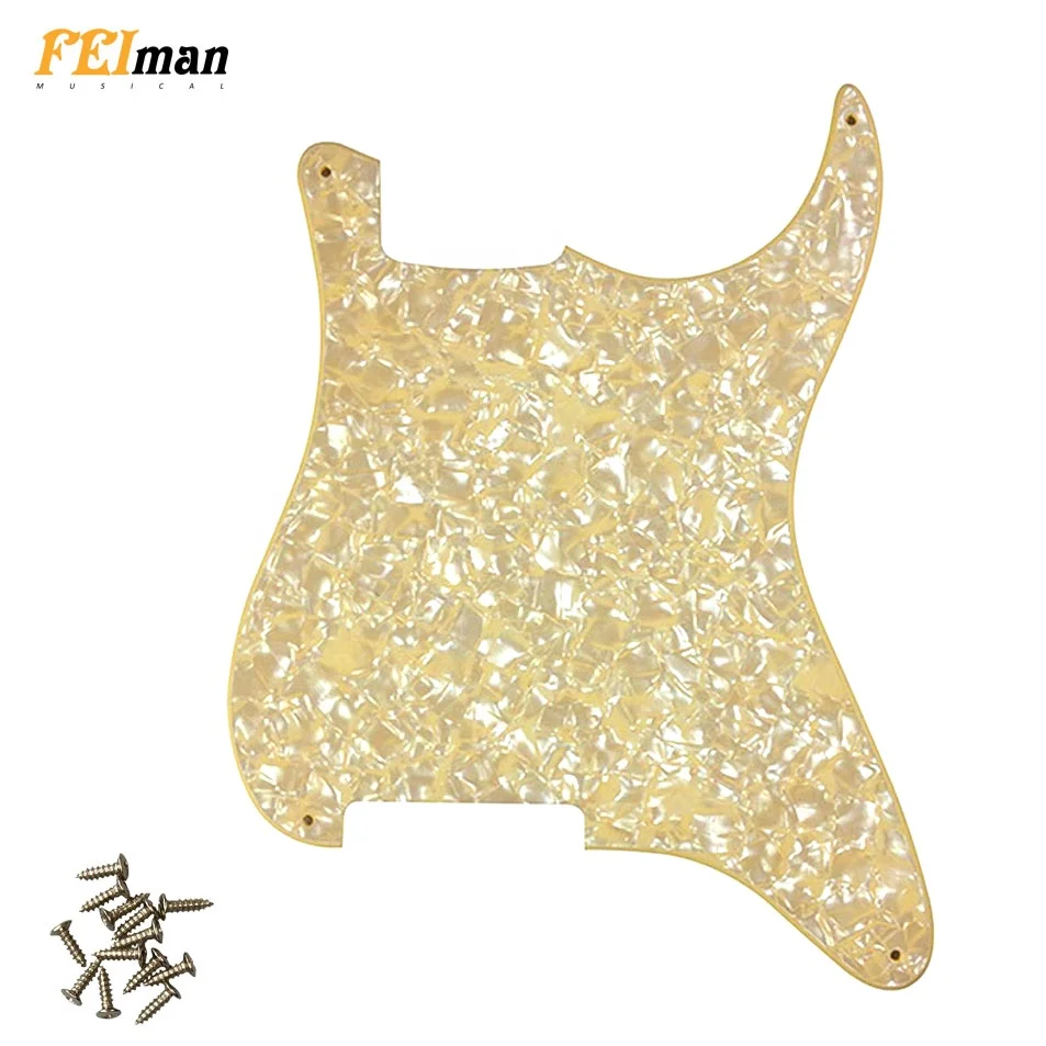 Pleroo Scratch Plate 4 screw Holes 2 ply cr  pearl Blanks Material Pickguard for stratocaster guitar