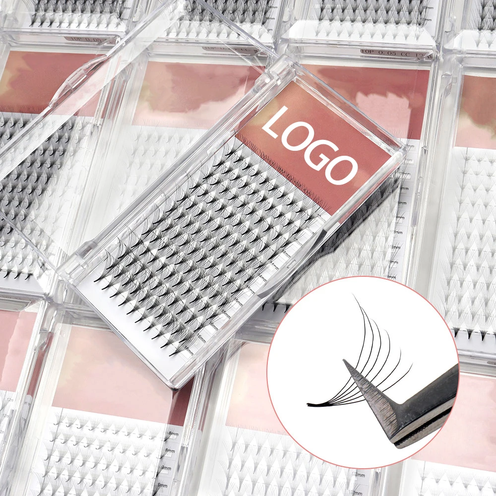 Large Tray Heat Bonded Pointy Base Volume Fans 0.03 0.05 0.07 4D 5D 6D 8D 10D 12D 14D Large Trays Premade Volume Fans lashes