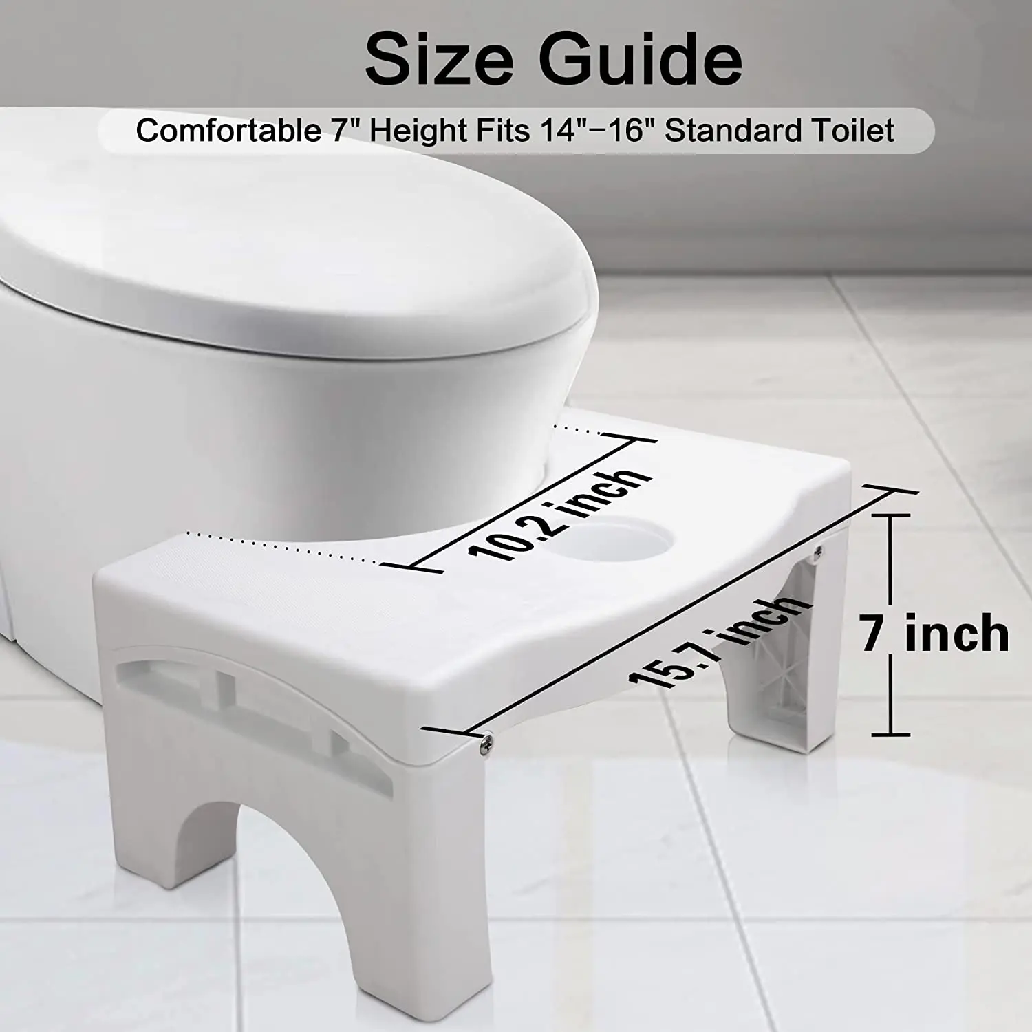 Foldable Toilet Potty Stool 7inch Plastic Portable Squatting Poop Foot Stool Bathroom Non-Slip Toilet Step Stool