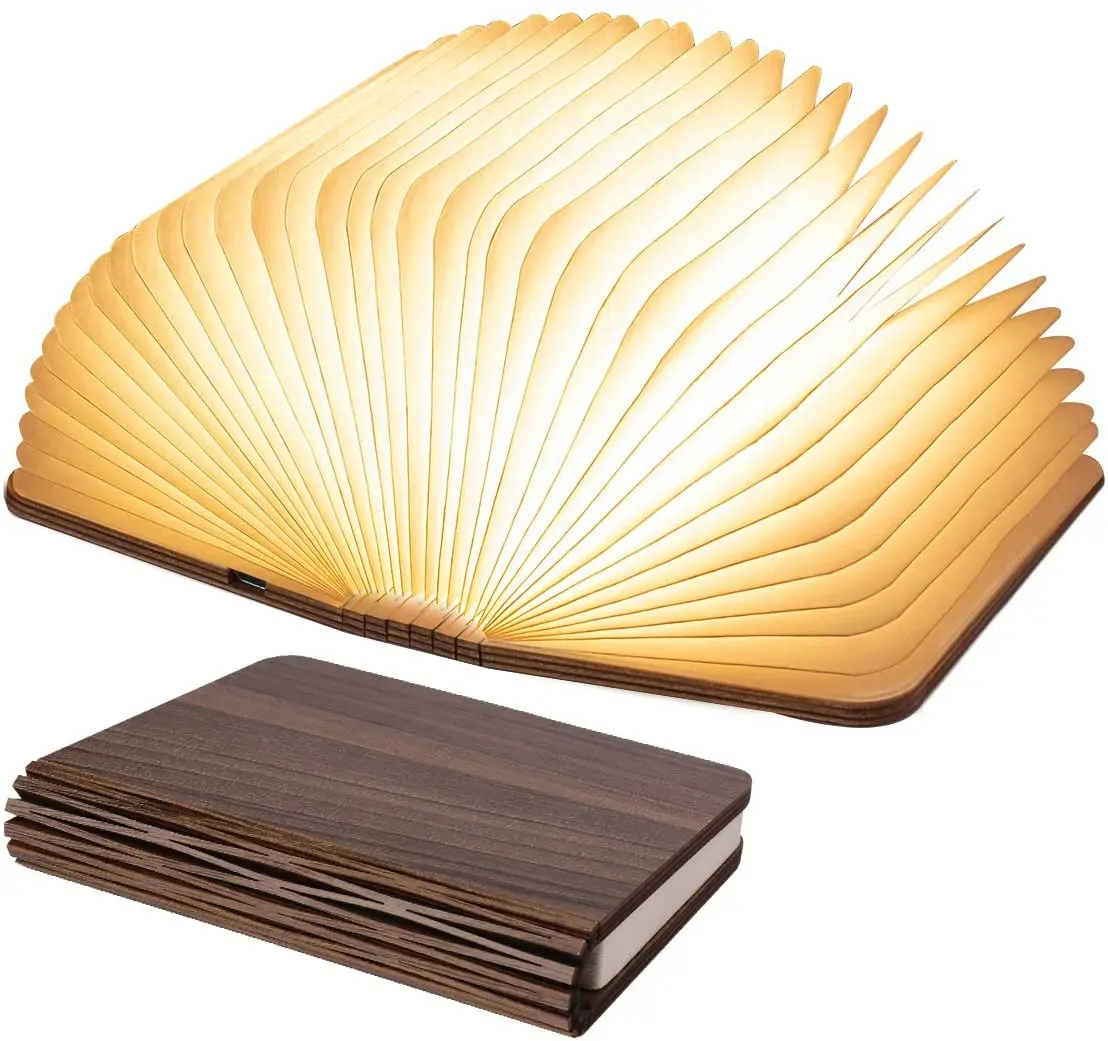 VCAN LED Book Night Light for Gift Decoration USB Rechargeable Foldable Book Shape Lamp
