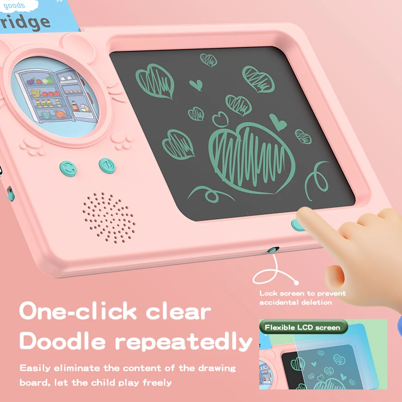 Children Playing Speech Therapy Machine Toys 224 Sight Words Educational Talking Flash Card With graphic tablet draw