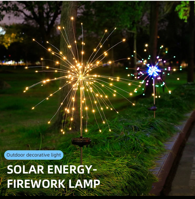 LED Solar Ground Flower Lights Dandelion Light String Outdoor Festival Garden Decorative Lawn Lamp