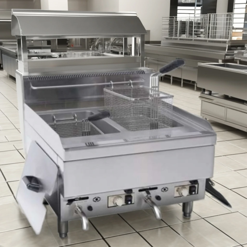 Professional Chinese Kitchen Equipment Commercial Gas Fryer New Condition for Restaurants Retail and Hotels