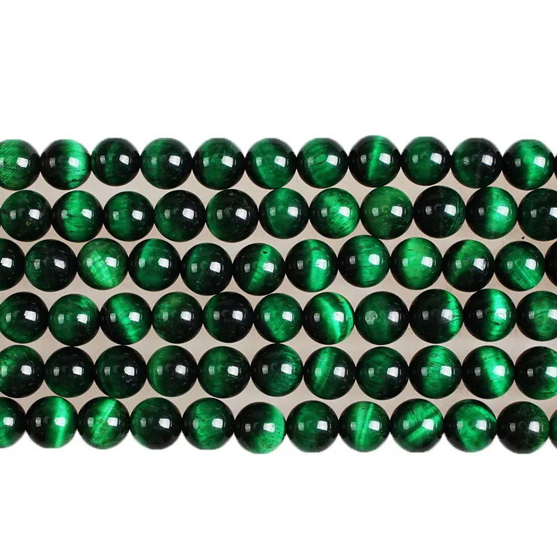Natural Green Tiger Eye Stone Round Loose Beads for Jewelry Making Needlework Bracelet DIY Jewelry Making Christmas Gifts  4-12m