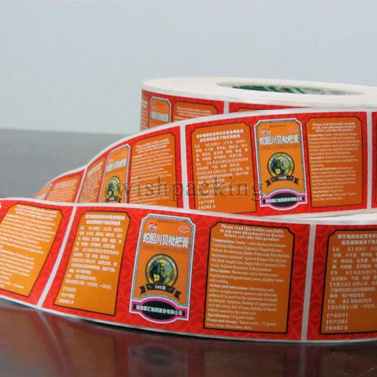 Hot sale custom waterproof smooth surface paper adhesive sticker label  for cans jam glass plastic bottle