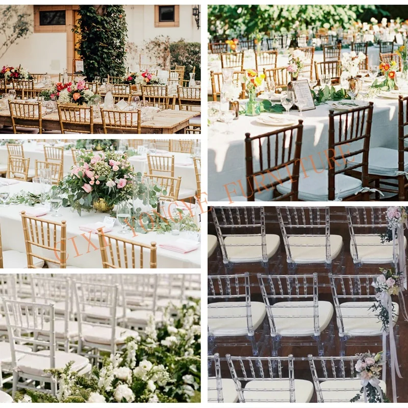 Оптовая продажа недорогие современные красочные пластиковые стулья Chiavari из смолы для банкета свадебных мероприятий