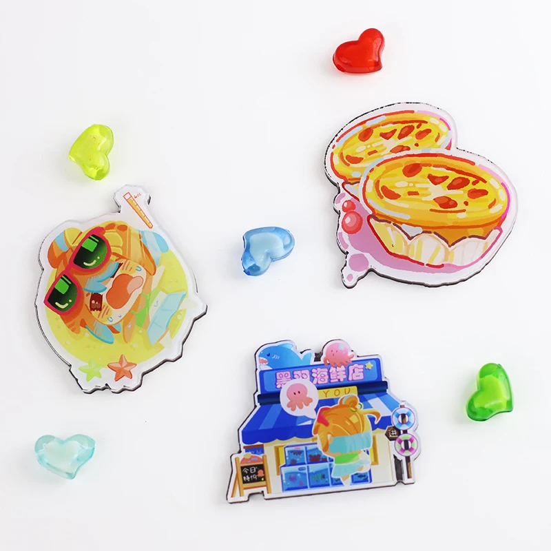 Custom Fridge Magnet Home Decoration Anime Printed Magnetic Pin Daily Refrigerator Stickers