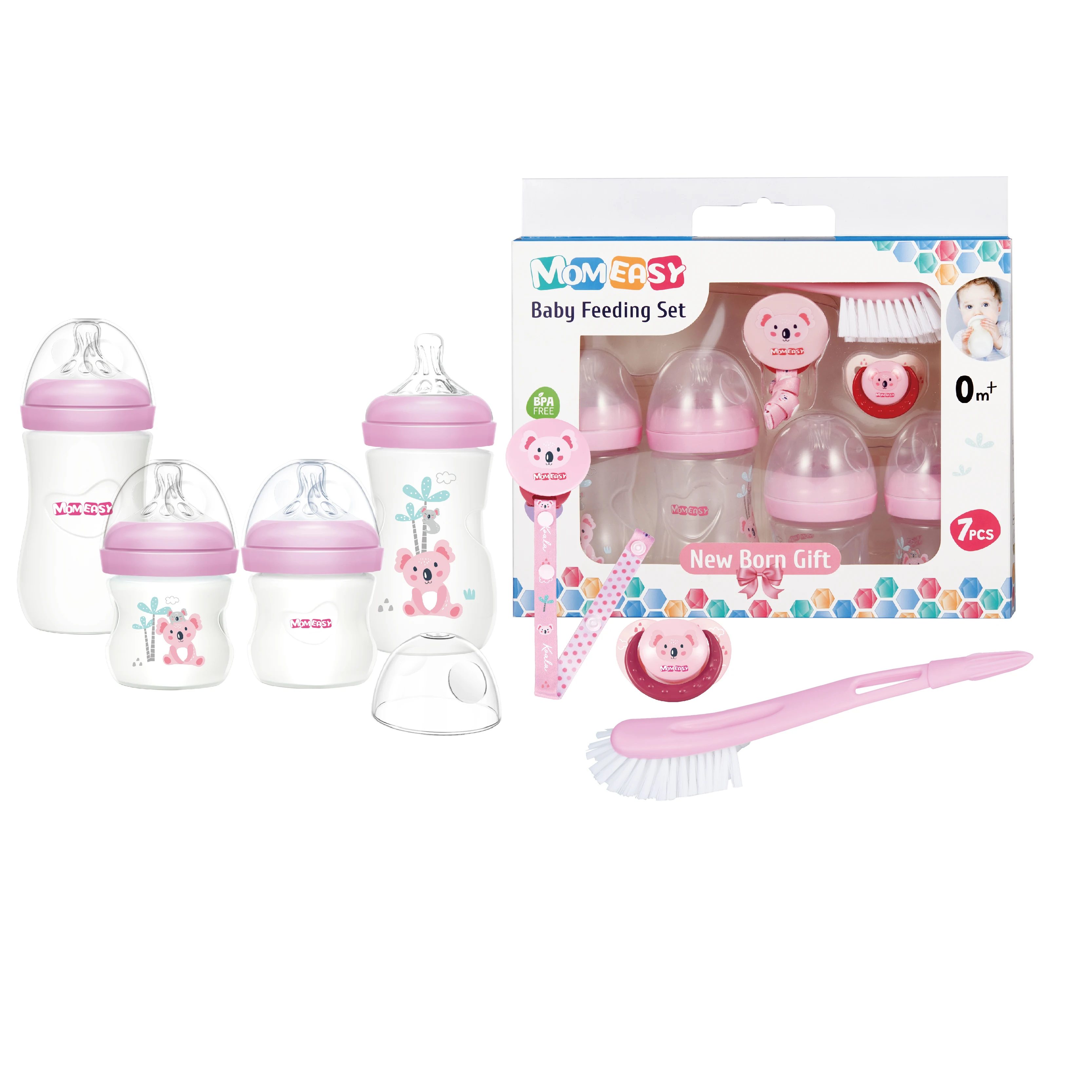7PK PP New Born Baby Gift Set Baby Feeding Bottle Set Baby Bottle Set