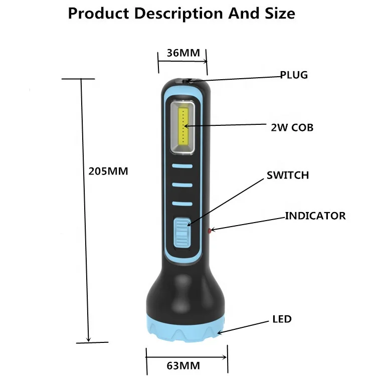 2W Super Lumen Most Popular High Quality Hunting Wholesale Rechargeable LED Flashlights With 2W COB