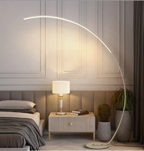 High Grade Modern Bending Design Floor Lighting Bedroom Led Detachable Acrylic Standing Floor Lamp