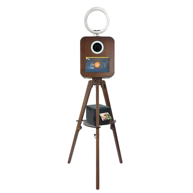 Portable DSLR Selfie Vintage Wooden  Photo Booth For events