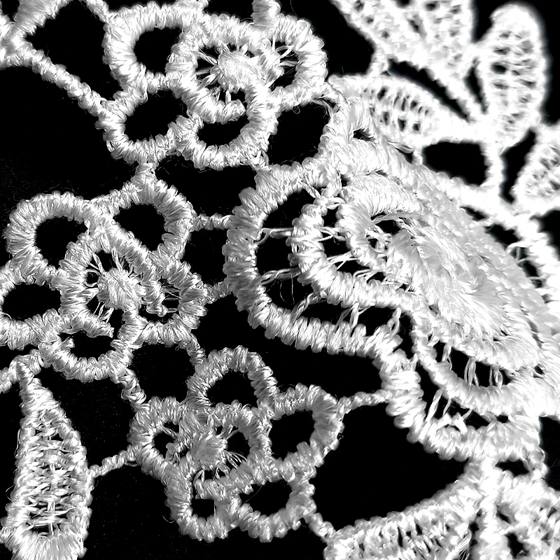 Polyester light embroidery lace pair of symmetrical garment lace accessories water soluble openwork embroidered ribbon applique