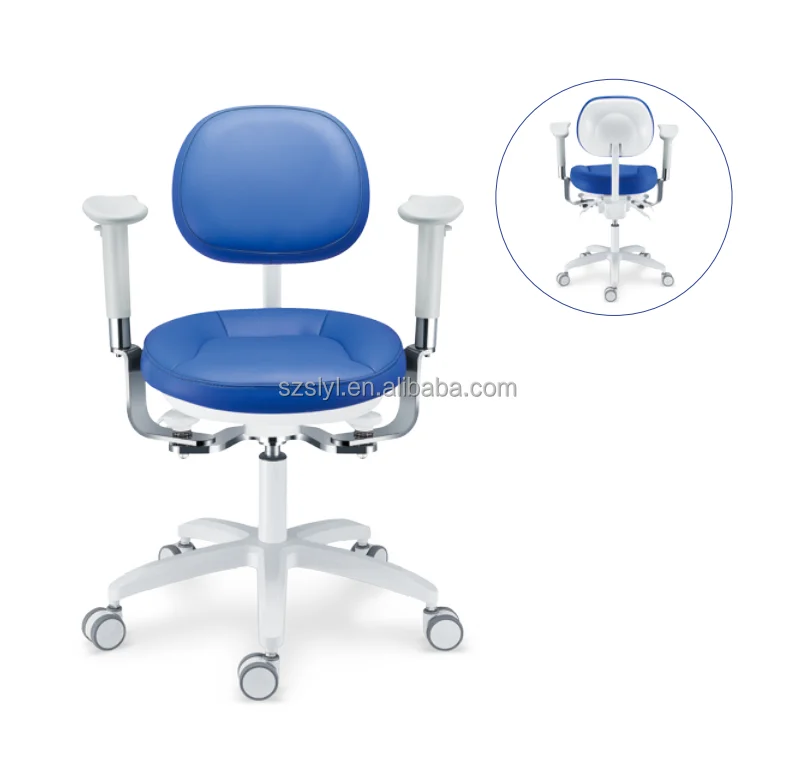 Ergonomic Dentist Chair Adjustable Dental Stool Deluxe Dental Chair With Armrest Dentist Stool with Backrest