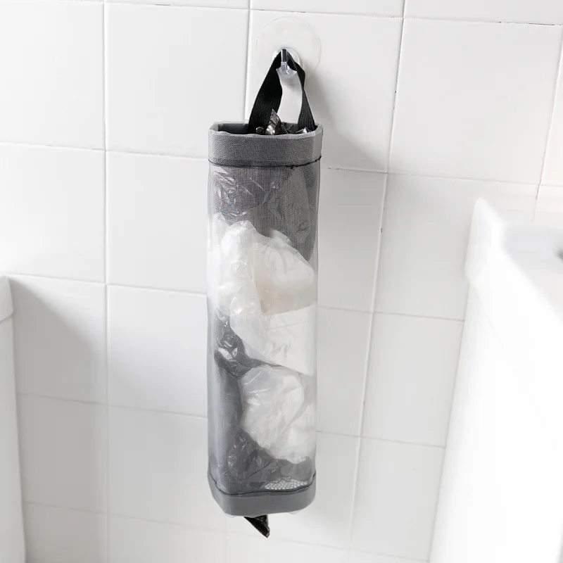Household Foldable Mesh Holder  For Washable Grocery Bags and Kitchen Trash Bags Hanging Storage for Closet Organizing Tools