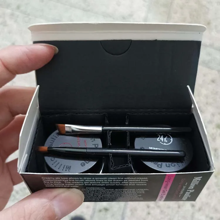 High quality waterproof lasting black and brown eyeliner gel 2 in 1 eye beauty makeup