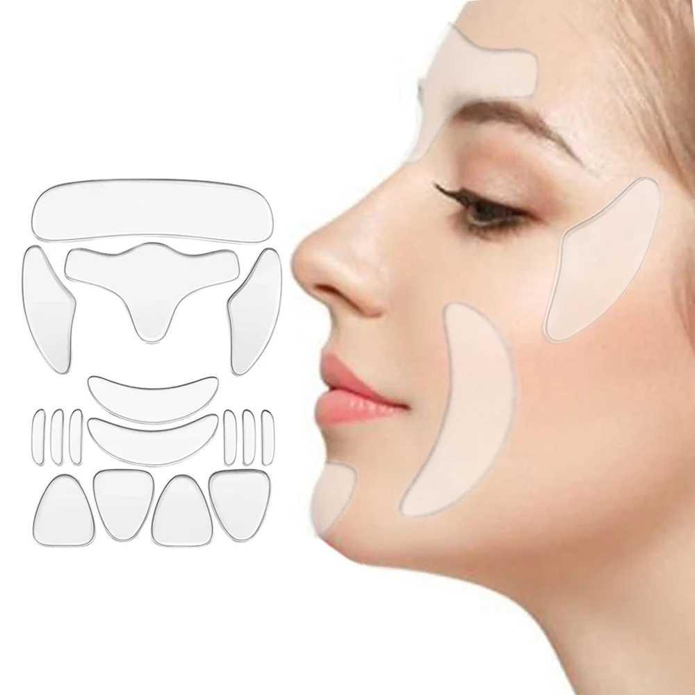Hot Sale Products Reusable Anti Wrinkles Forehead Eye Neck Cheek Chest Pads For Anti Aging