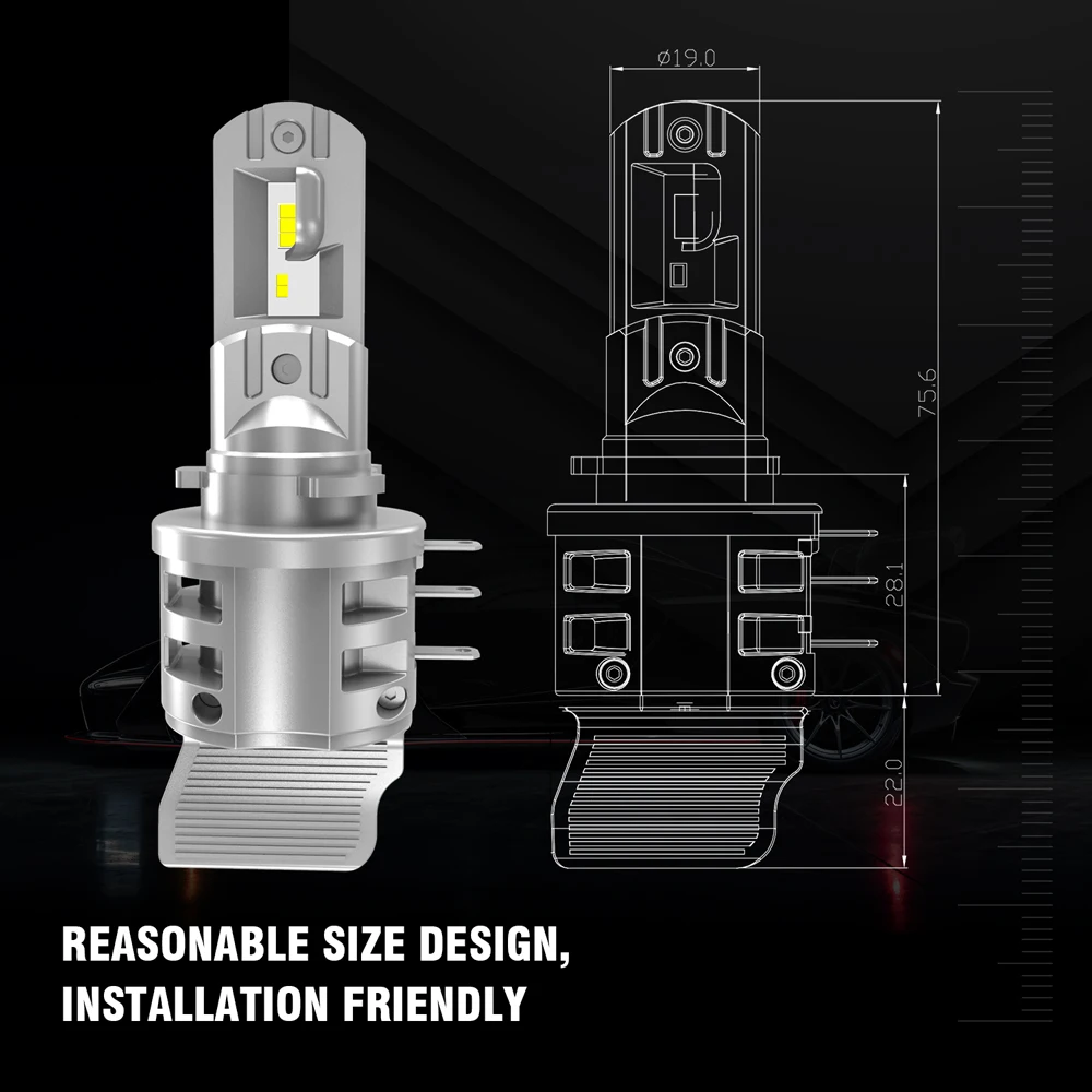 Plug And Play H15 LED Headlight Bulbs 4000LM With CSP Chips Canbus Error Free High Beam And DRL 6-16V For Auto Headlight