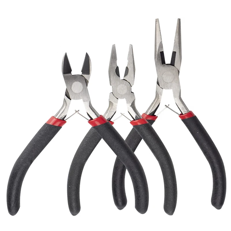 HYSTIC 4.5-Inch Carbon Steel Mini Jewelry Pliers Electrical Wire Cutters Toothless Aluminum Serrated Multi-Functional Metric