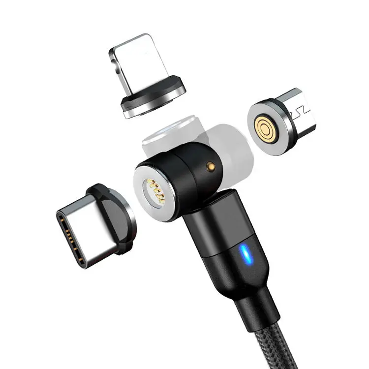 Wholesale 540 degree  3A  3 In 1 USB Magnetic Charging Cable  For Type-C For Samsung For Huawei For iPhone 13 pro max