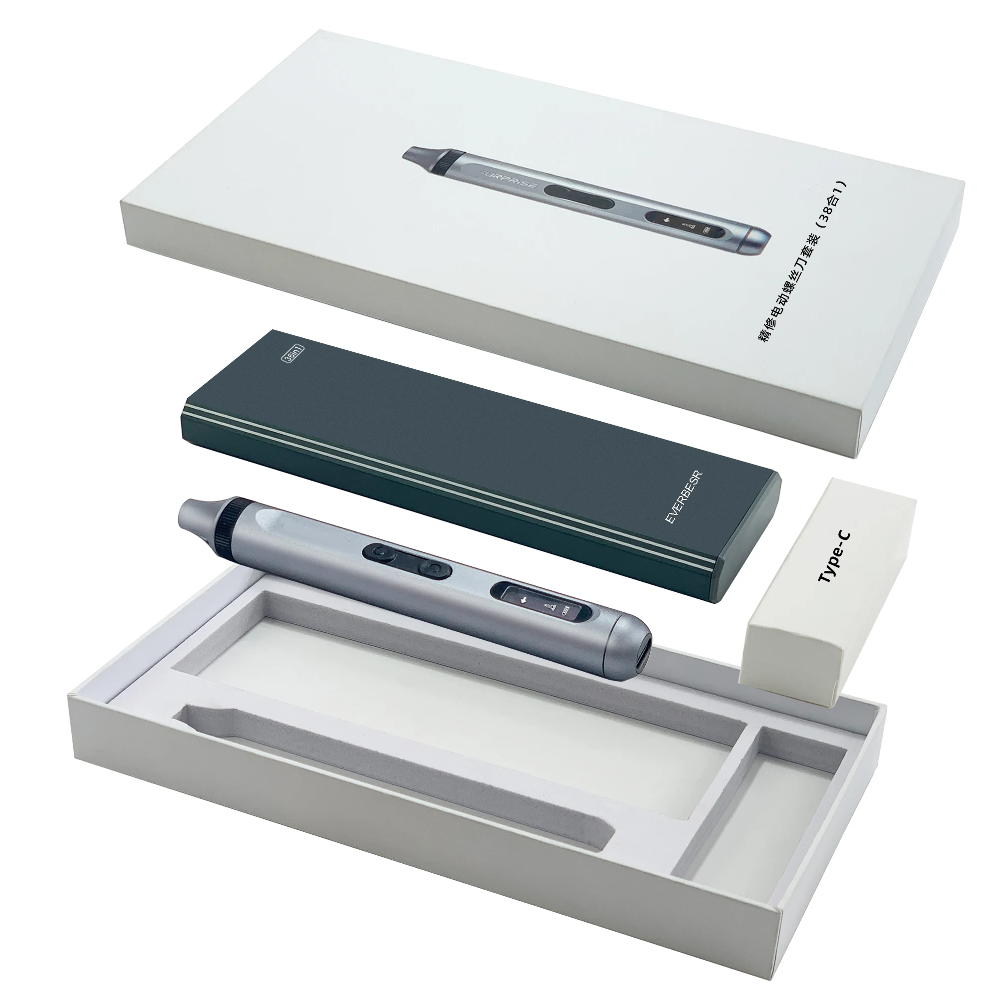 Power Screwdriver Set with LED light for Home Computer Repair Tools Multi-fuctional Electric screwdriver set 38in1