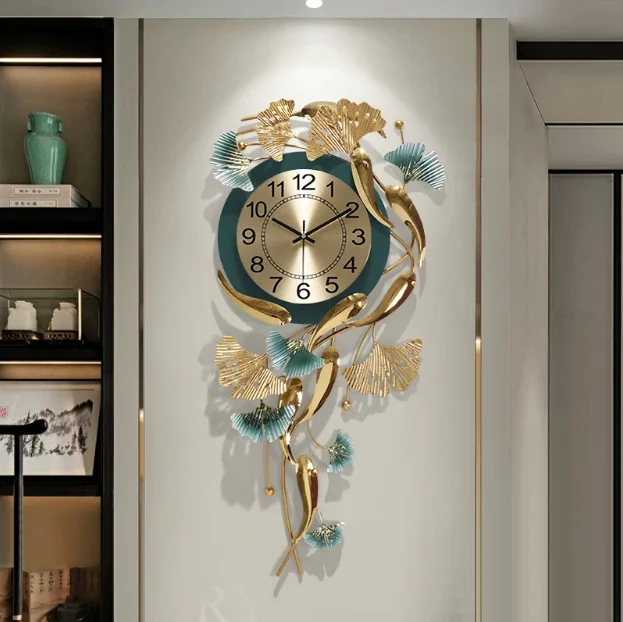 Ak Brass Nordic Creative Metal Hanging Wall Clock Living Room Household Fashion Wall Clock Watch For Modern Wall Decoration