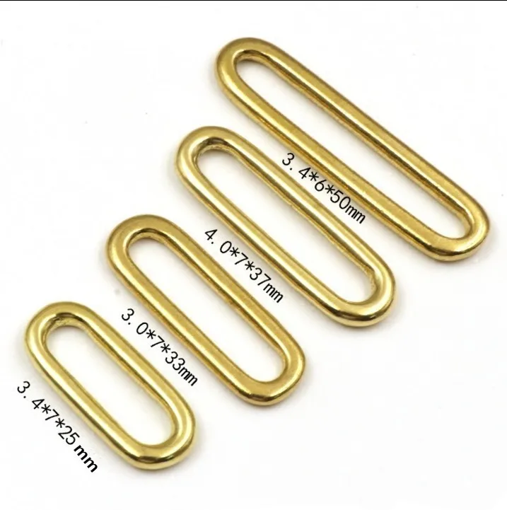 Customized Solid Brass Oval Ring Connection Shoes Bags Garment Belt Adjustment Oval Seamless Ring