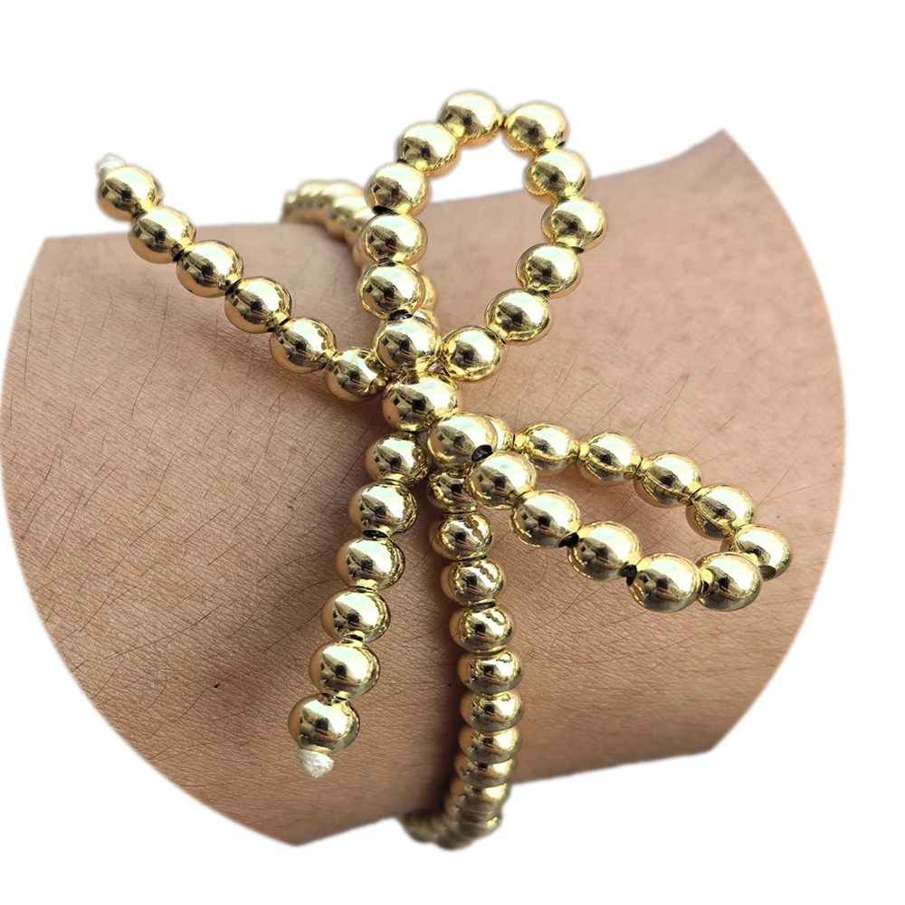 Custom Bow Bowknot Design alloy beaded Bracelet for Gifts Weddings