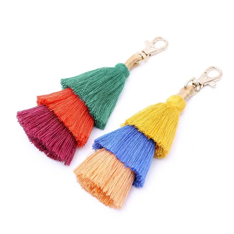 DIY Tassel Keychain Charm Women Bag Pendant Fashion Accessories Multicolor  Tassel Bag Purse Rainbow Charm Keychain Bag Charms