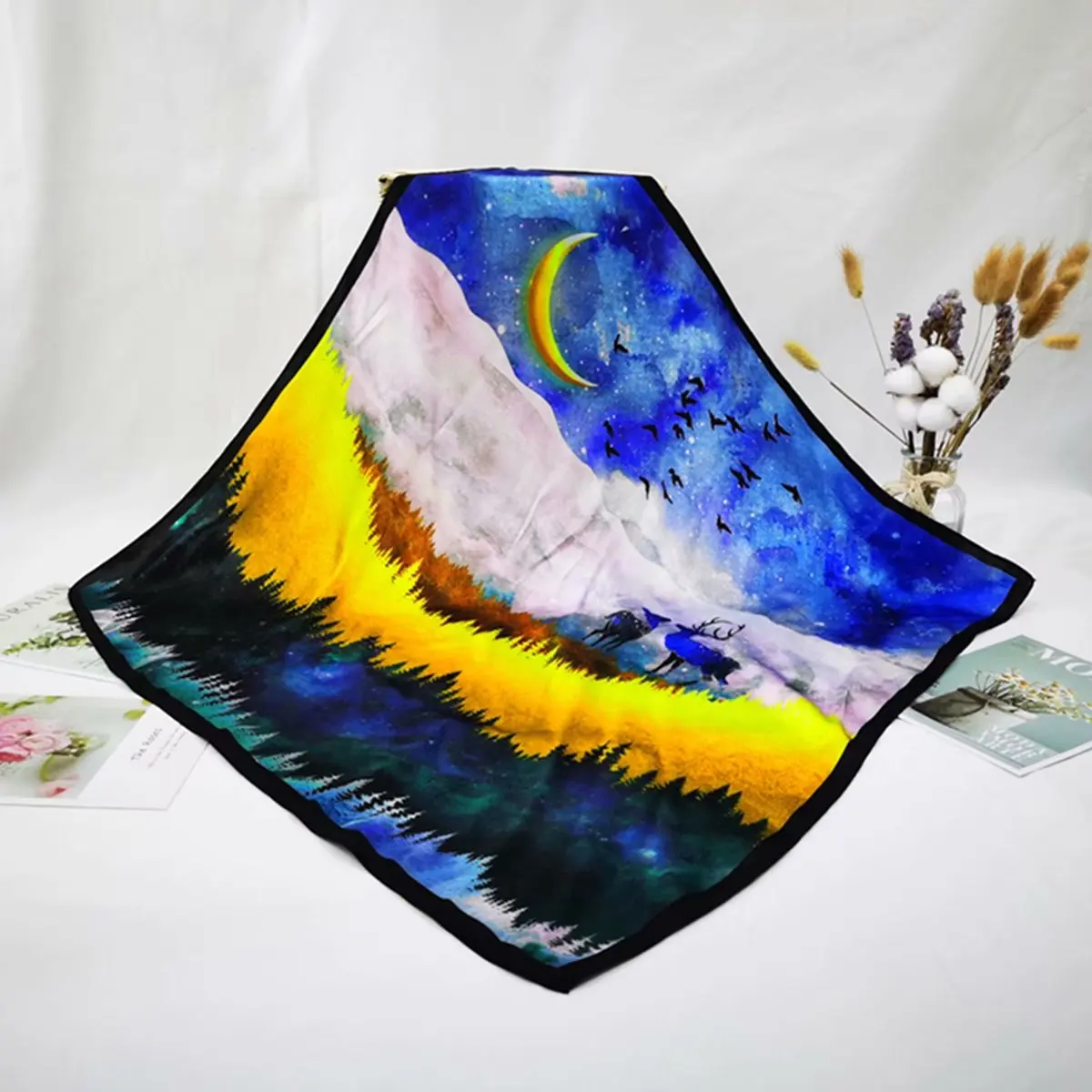 All-around big dot small square scarf silk scarf women 70*70CM Korea Dongdaemun summer INS 100%  pure silk scarf from China