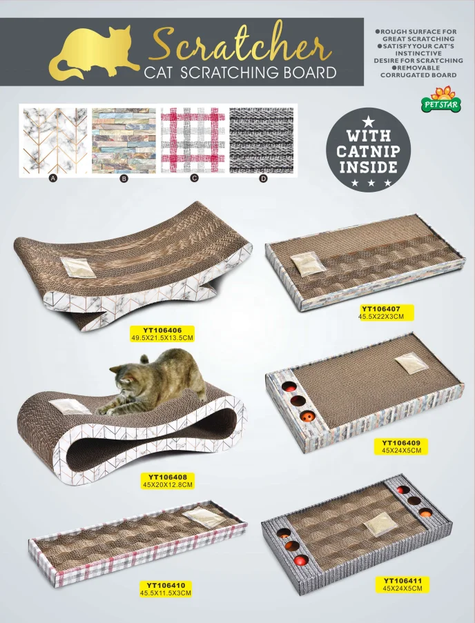 High Quality Cheap Corrugated Cat Scratcher Built-In Catnip Cardboard Toy Cat Scratch Board