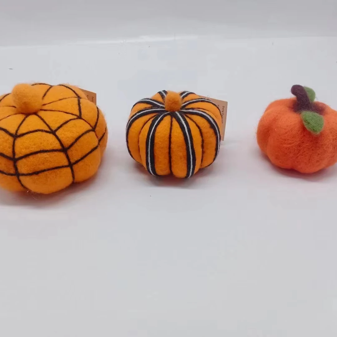 custom size Wool Pumpkins For Crafts Felt Accessories Diy