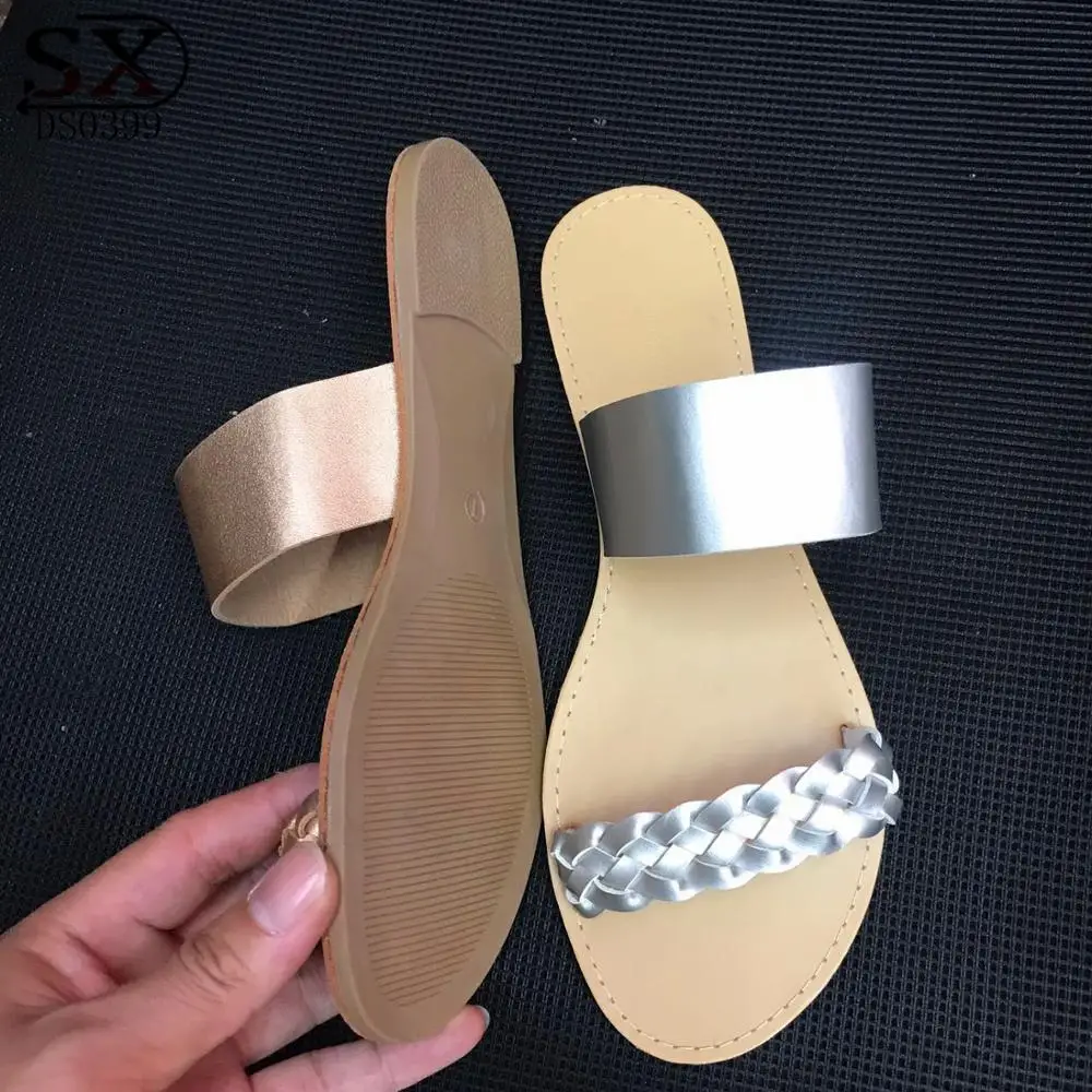 New Fashion Brand Summer Cross Women Slippers Flat Heel Beach Flip Flops Casual Ladies Shoes Outdoor Female Slip On Slides