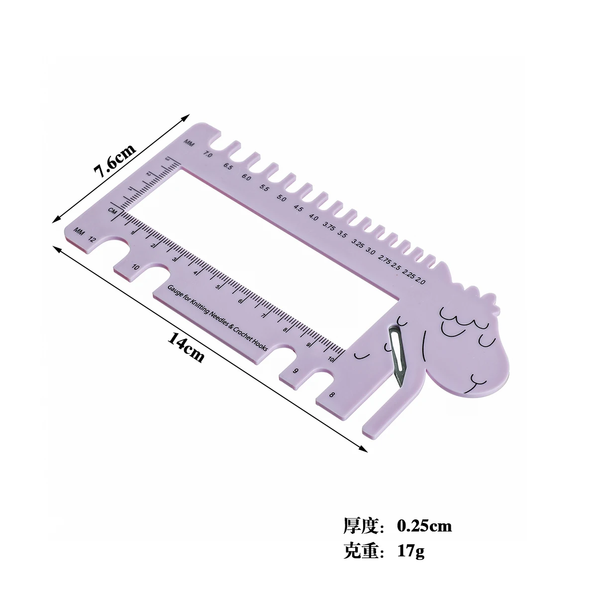 Heavy Duty Knitting Needle Gauge