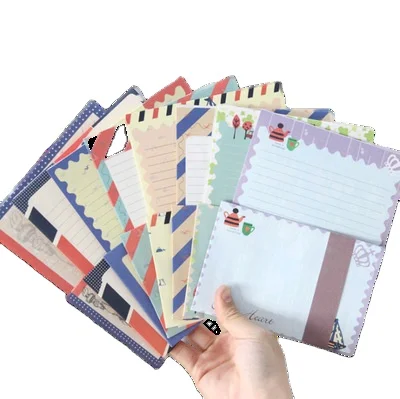 Hot Selling Cute 8 Different Designs Stationary Students Classmates Writing Paper Envelopes Set