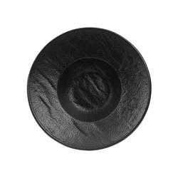 Matt Black Porcelain Dinner Plate Restaurant Hotel Deep Soup Plate Ceramic Pasta Plate for Dinnerware Dish Buffet