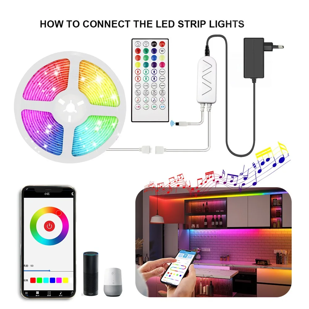 Cross border exclusive graffiti WiFi Bluetooth LED seven color RGB light strip controller development OEM/ODM customization