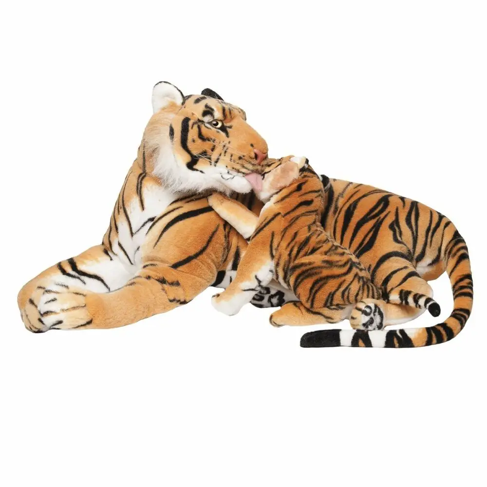 
New Customized sizes Realistic Lifelike Giant Big Plush Stuffed Wild Animal Tiger Brown Whiter Doll 