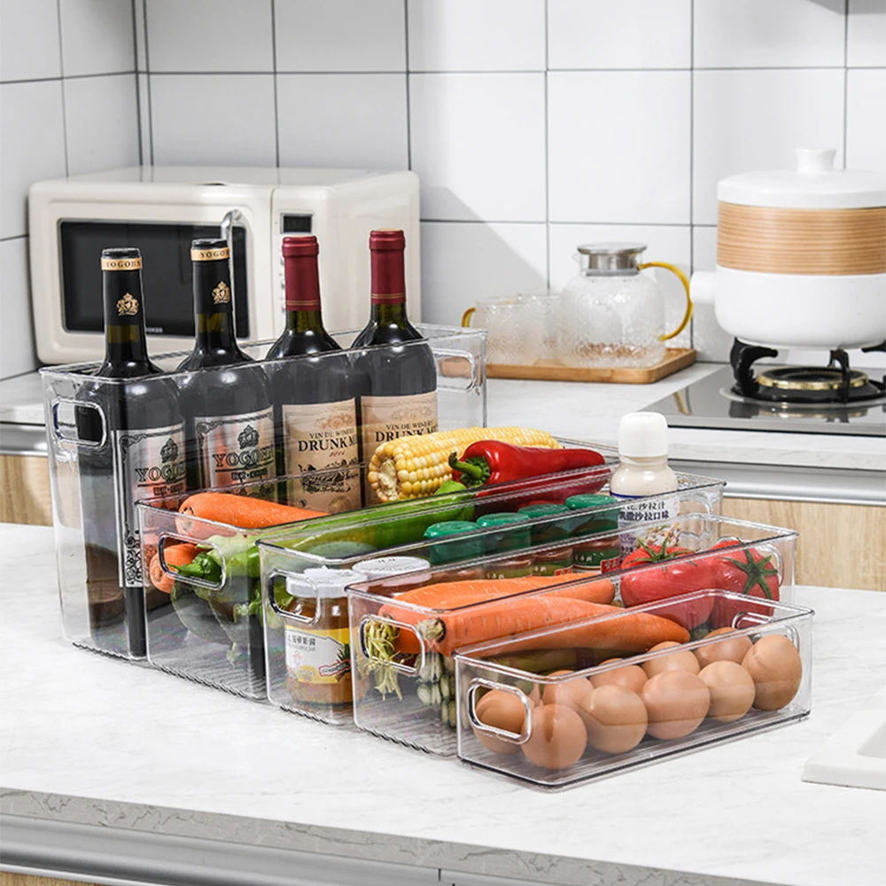 Clear Plastic Soda  drink storage organizer fridge for Kitchen container