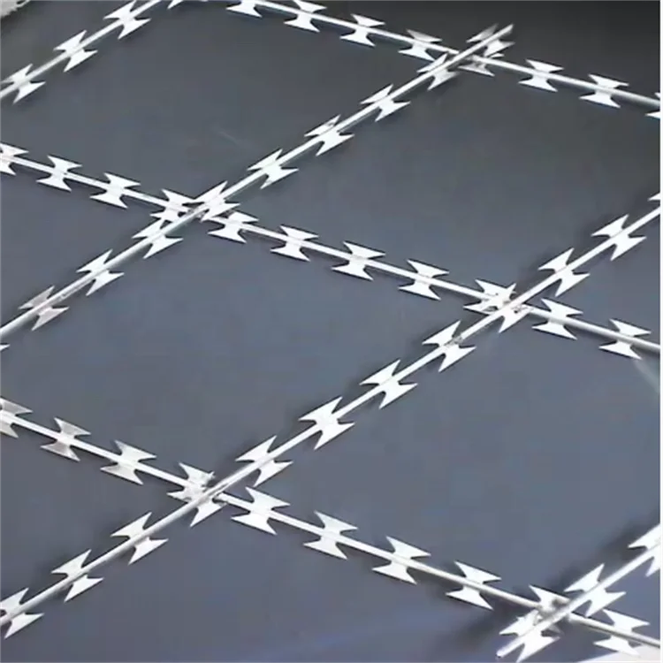 Low Price Galvanized Razor Blade Barbed Wire Roll & Galvanized Razor Wire Fence Designs
