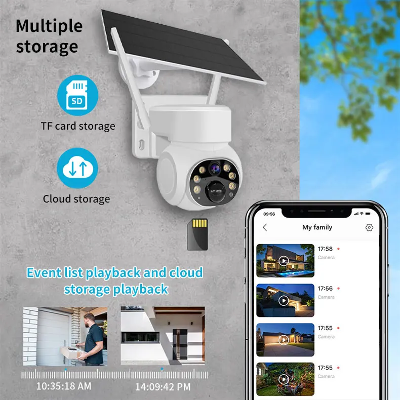 Wifi IP PTZ US Version Battery Camera CCTV Security Wireless Motion Detection Solar Camera De Surveillance Sans Fil Solaire